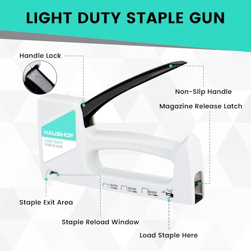 HAUSHOF Light Duty Staple Gun, Upholstery Staple Gun with
