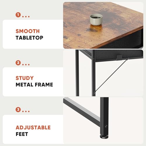 Minimalist DUMOS 32" Home Office Computer Desk with Drawers, Small Kit