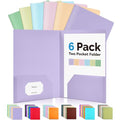 Eco-Friendly Sooez 6Pack Folders with Pockets, Pastels Colors, Heavy Duty
