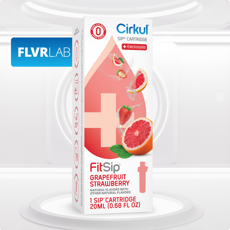 Sugar-Free FitSip Grapefruit Strawberry QAST - Electrolyte Hydration Enhanced Taste Cartridges Detail